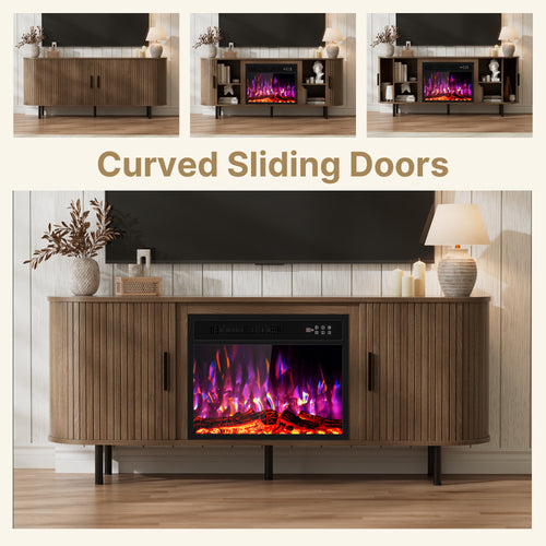65inch TV STAND WITH FIREPLACE1