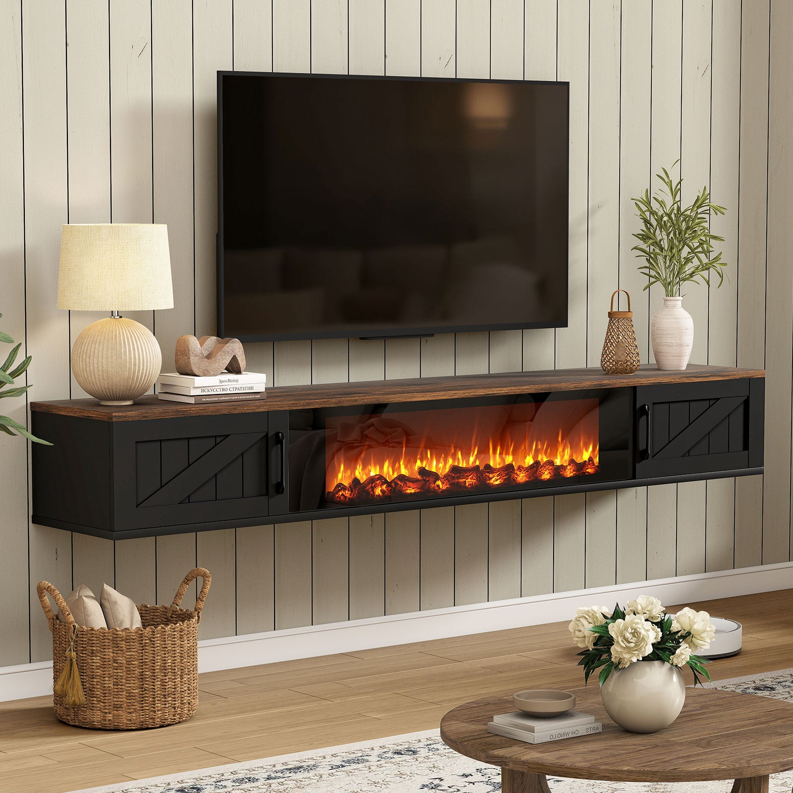55inch TV STAND WITH FIREPLACE – Kimaxx