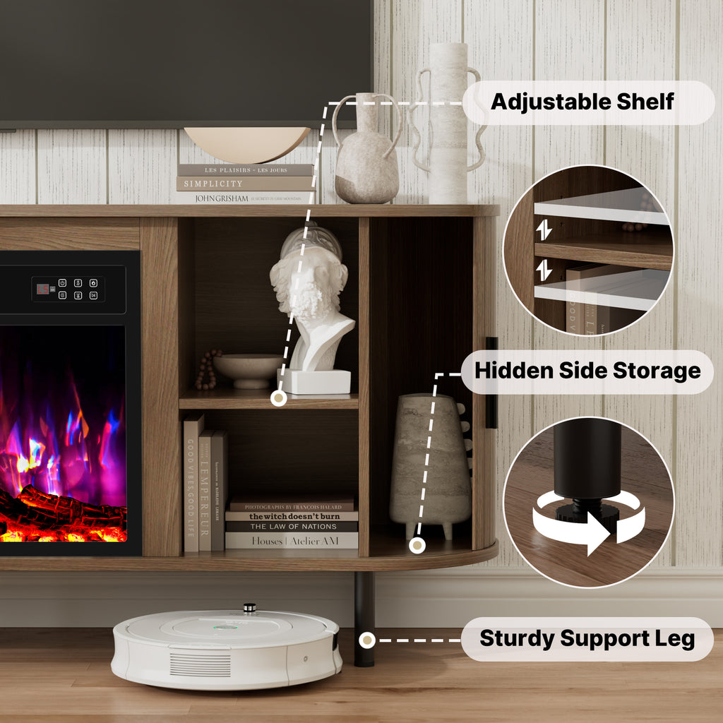 65inch TV STAND WITH FIREPLACE1