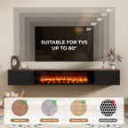 70'' Floating TV Stand with Fireplace2