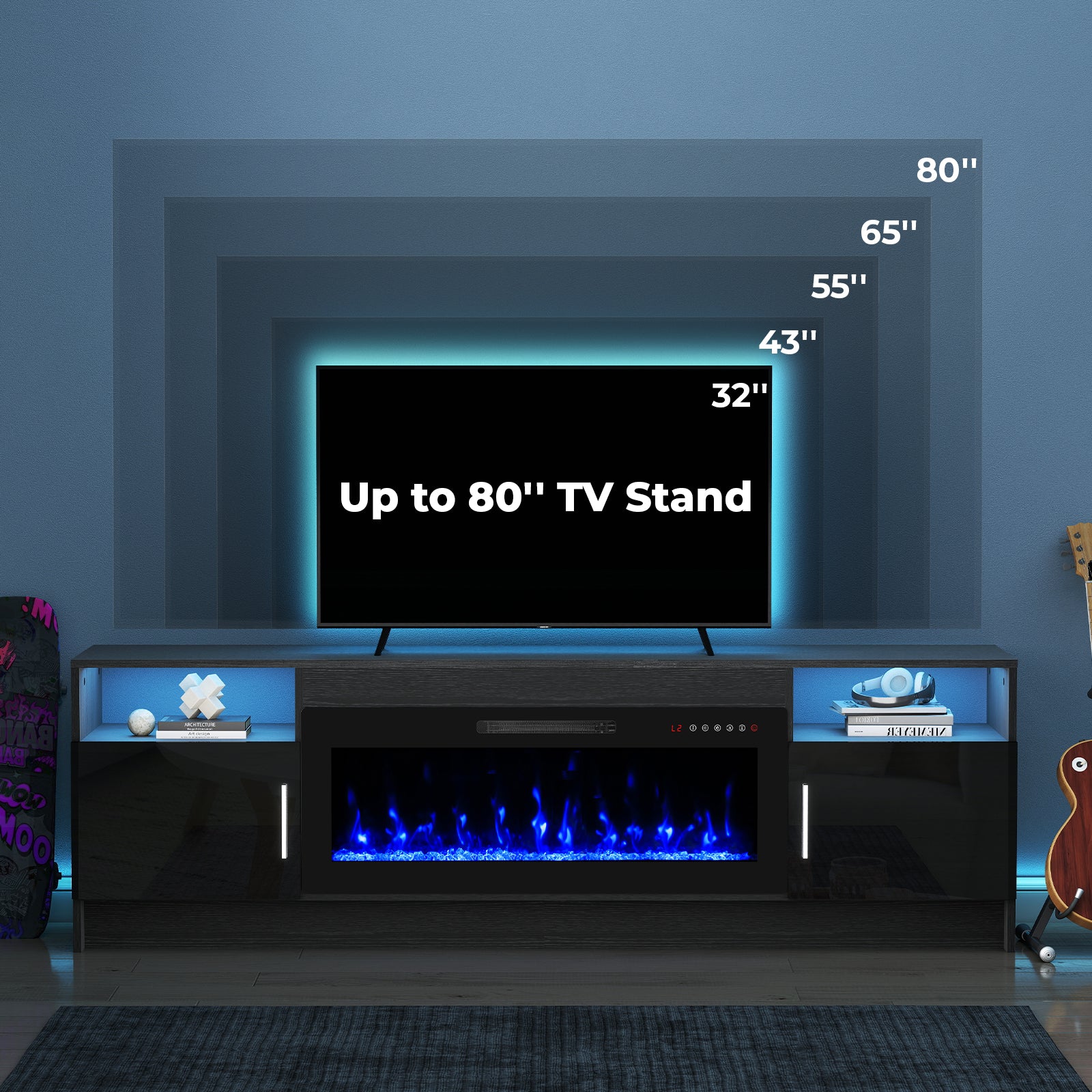 70inch TV STAND WITH FIREPLACE2