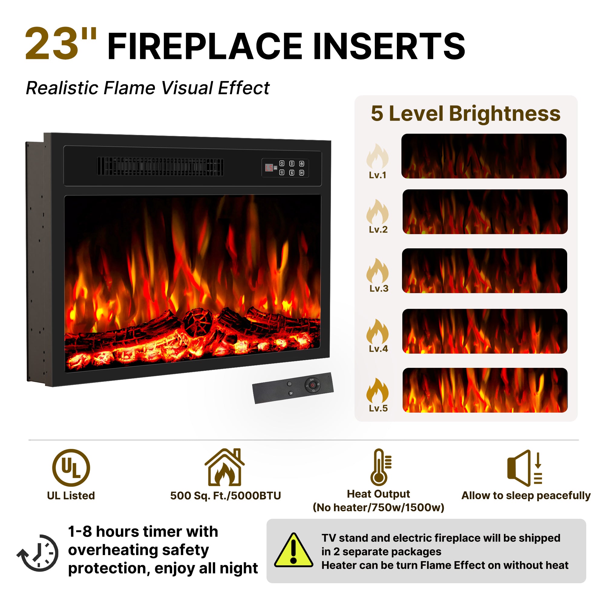 65inch TV STAND WITH FIREPLACE1