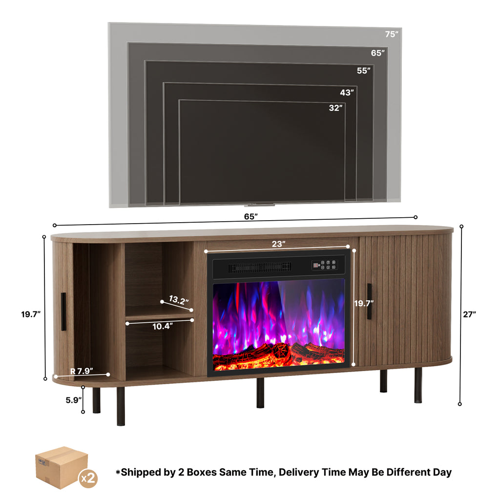 65inch TV STAND WITH FIREPLACE1