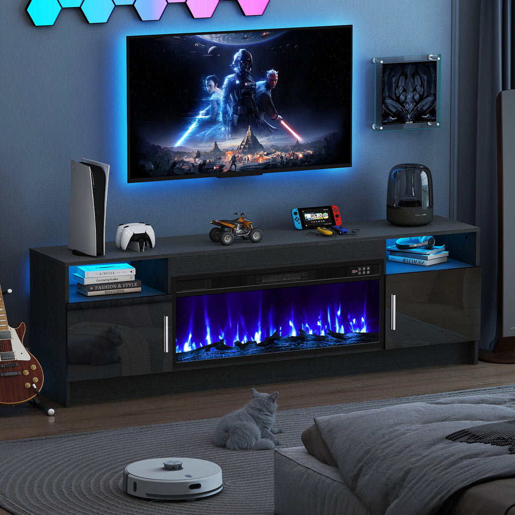 70inch TV STAND WITH FIREPLACE1