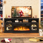3-Sided TV STAND WITH FIREPLACE