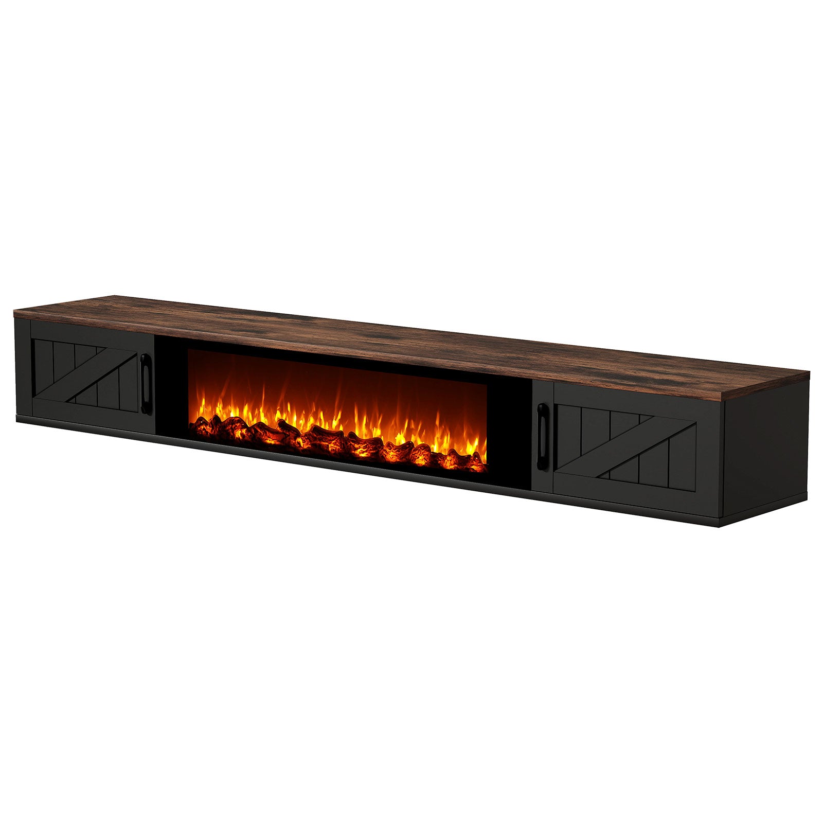 70'' Floating TV Stand with Fireplace2